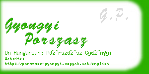 gyongyi porszasz business card